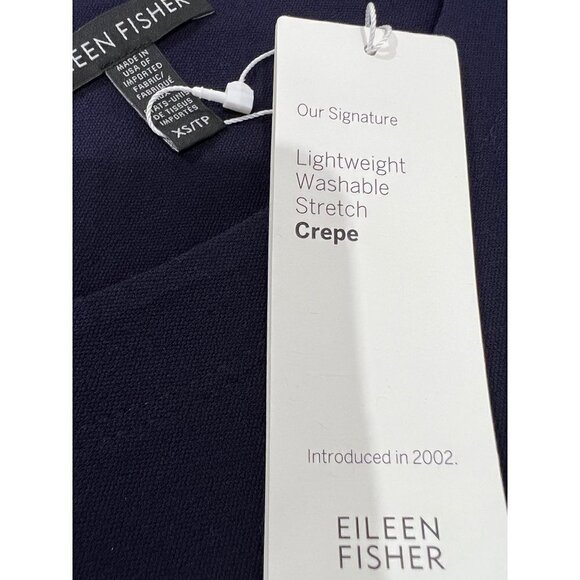 NWT Eileen Fisher Size XS Scoop Neck Knee Length Shift Dress, Blue MSRP$198 - Picture 7 of 10